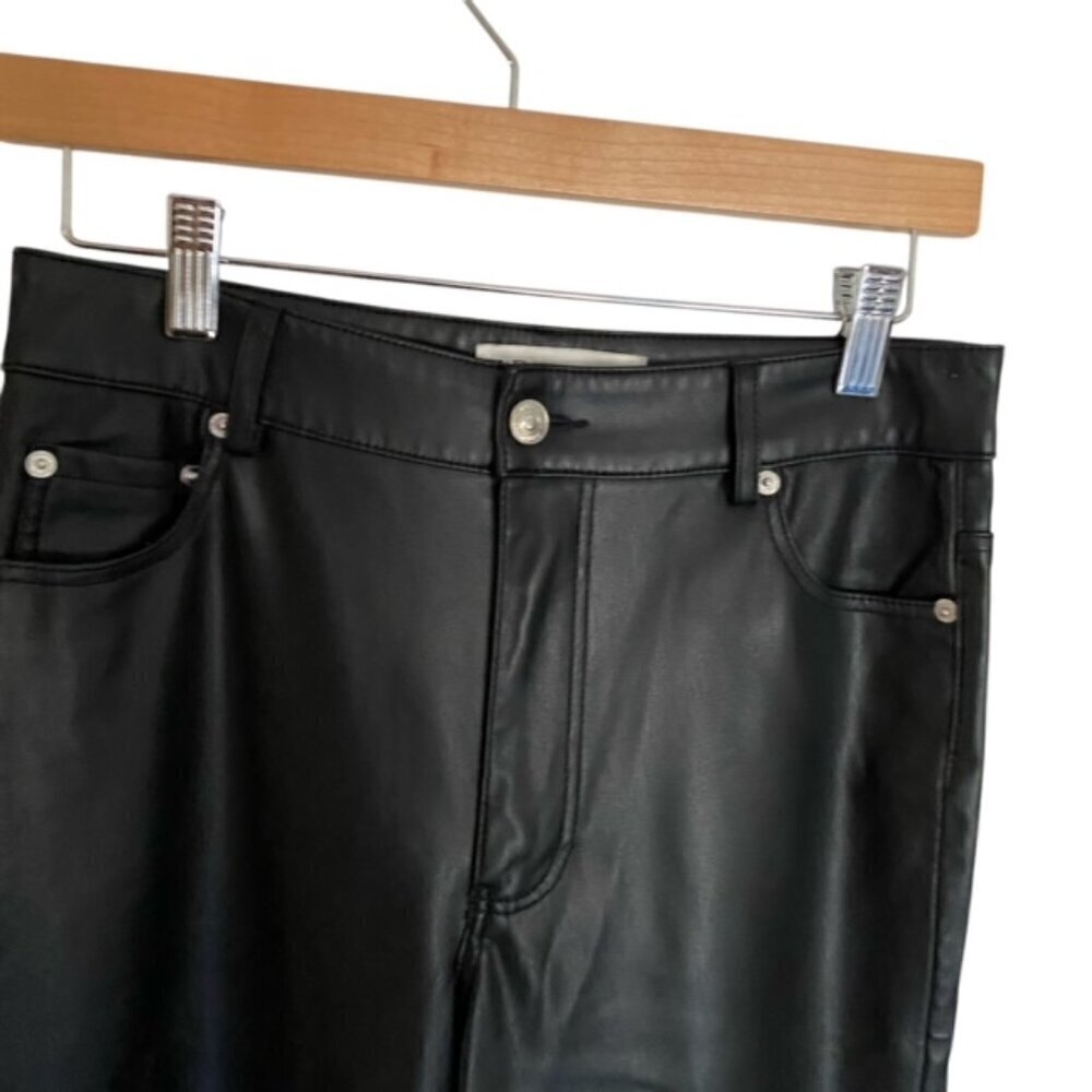 Zara Full Length Faux The 90's Black Leather Pants 4 - Picture 5 of 5